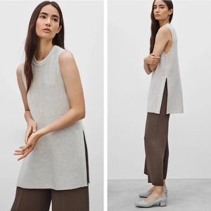 Aritzia Wilfred Rib Knit Sleeveless Sweater Tunic in Beige